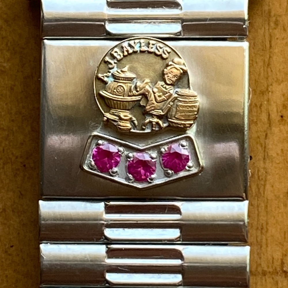 AJ BAYLESS GROCERY STORE Logo Service Award Stretch Speidel Ruby Wristwatch Band